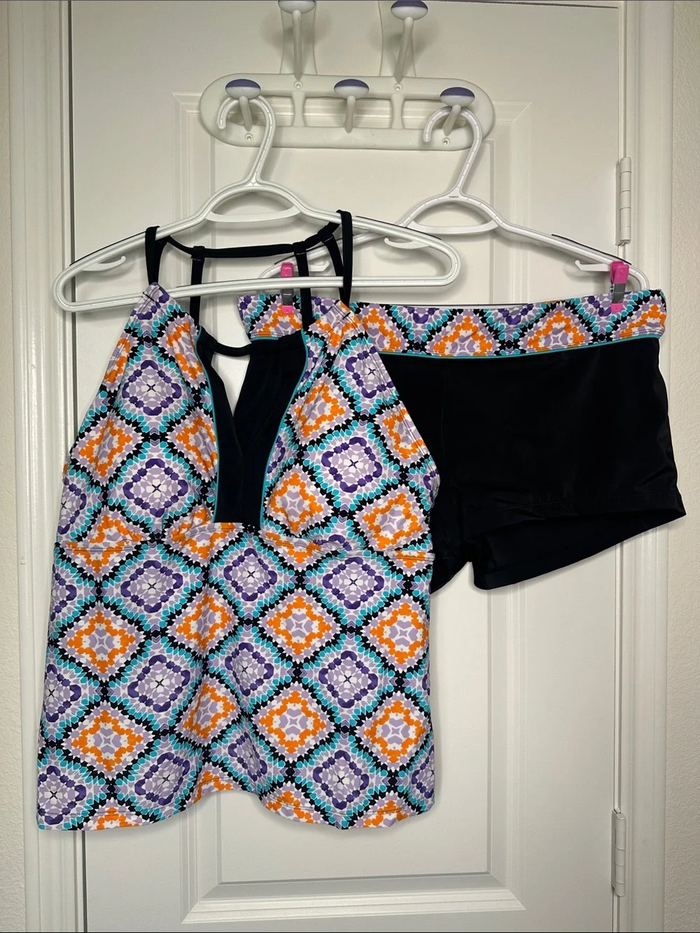 South Point Printed Tankini Swim Top with Swim Shorts